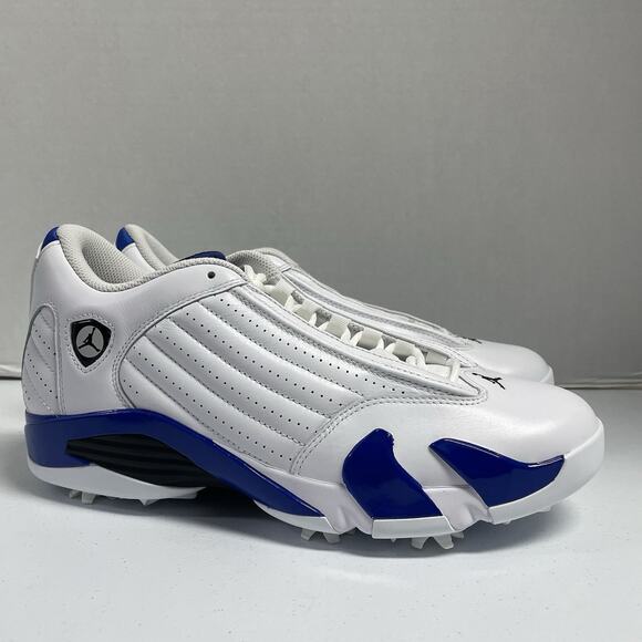 Air Jordan 14 Retro Golf Hyper Royal HJ7710 101 Size 11 White Blue Golf Cleats